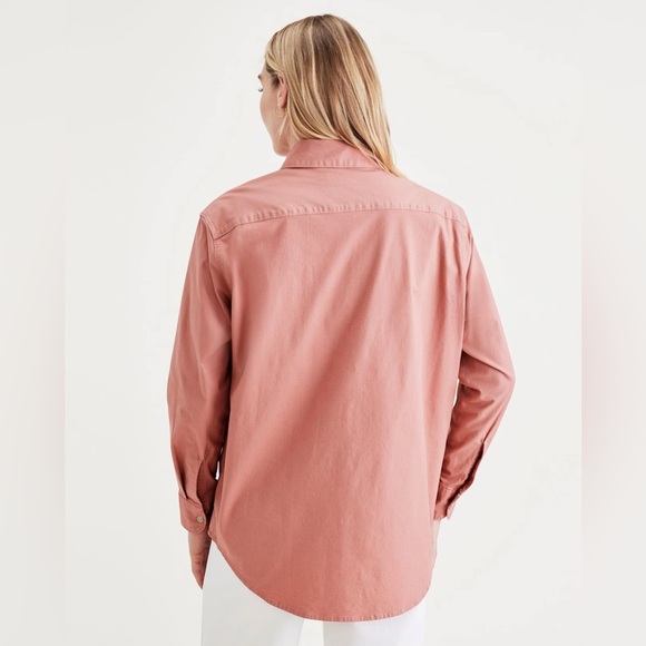 New! Preppy Rose Canvas Button Shirt Jacket Dockers Size Large NWT - Picture 2 of 2